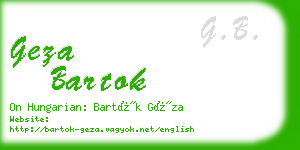 geza bartok business card